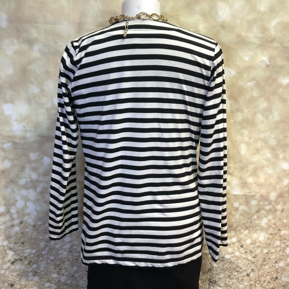 Agnes B Paris women Breton stripes cotton cardigan, sz medium - Picture 3 of 6